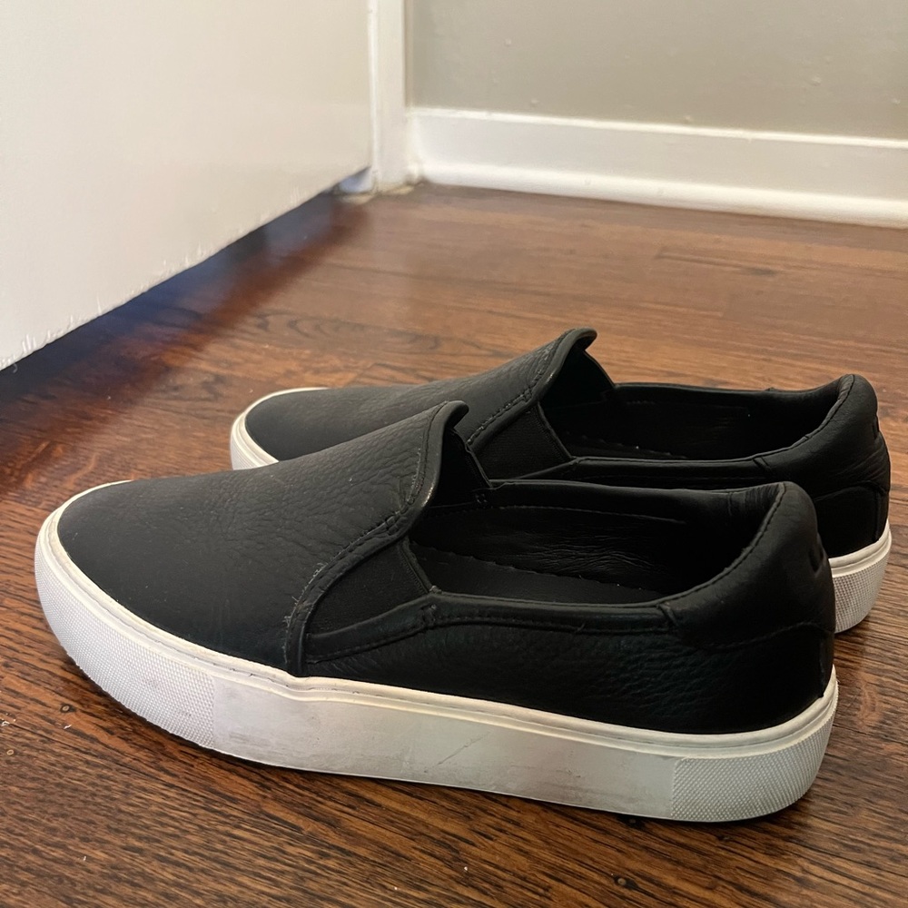 UGG leather black slip on sneakers